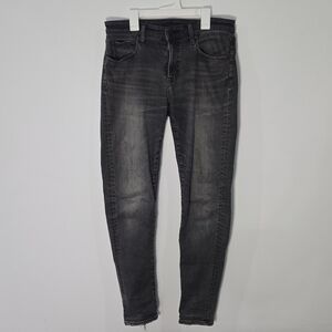 UNIQLO Sz 30 Black Skinny Tapered Low Rise Ultra Stretch Jeans
